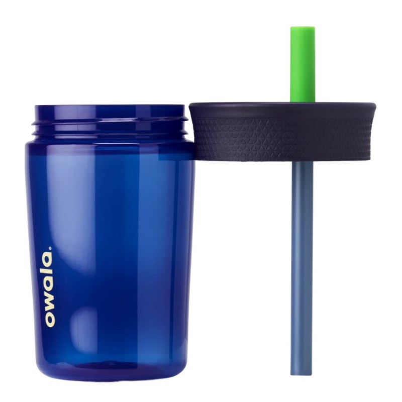 Dark Blue Owala 15oz Kids Tumbler Plastic Water Bottle | GHT2137GP