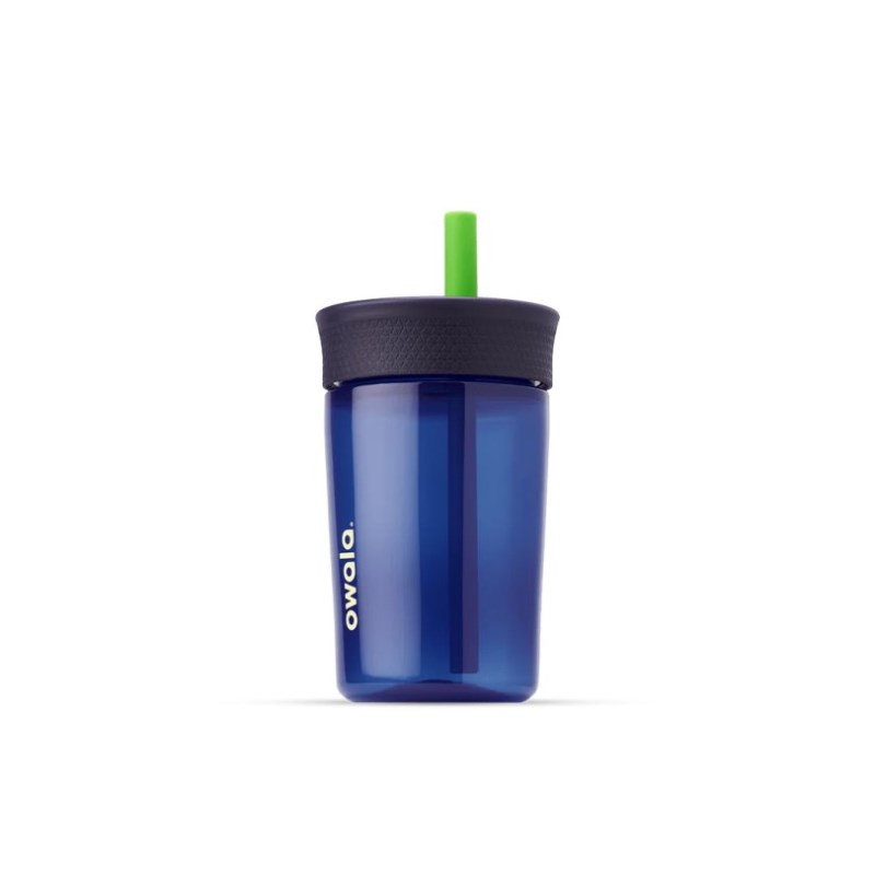 Dark Blue Owala 15oz Kids Tumbler Plastic Water Bottle | GHT2137GP