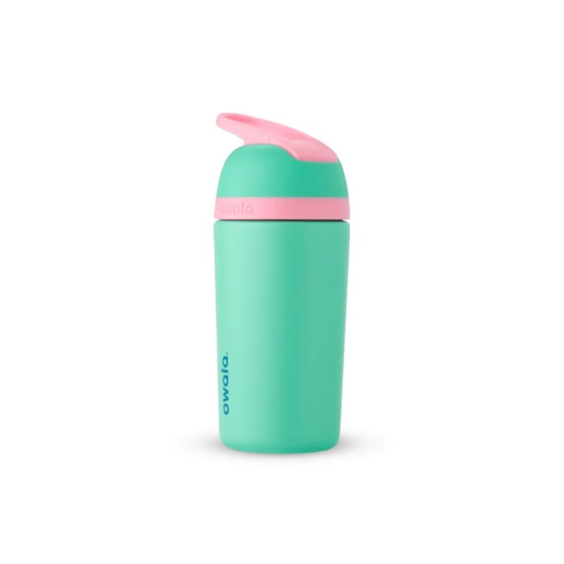 Green Pink Owala 14oz Kids Stainless Steel Flip™ Water Bottle | DZA5583FH