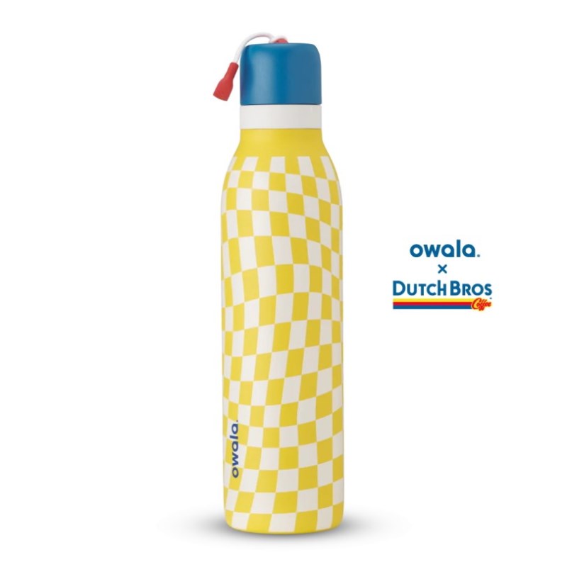 Yellow White Owala Dutch Bros x Owala FreeSip® Twist 24oz Stainless Steel Water Bottle | VBF8079YJ